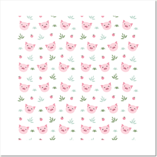 Lovely Pig Pattern Posters and Art